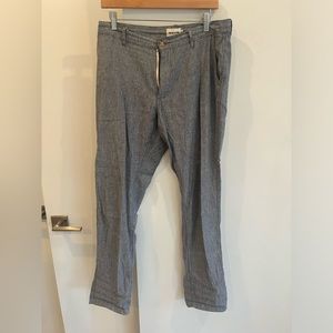 Taylor Stitch The Easy Pant in Navy Linen Herringbone